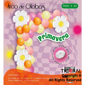 SET DE GLOBOS ARCO GUIRNALDA PRIMAVERA X 45 UNIDADES X 1